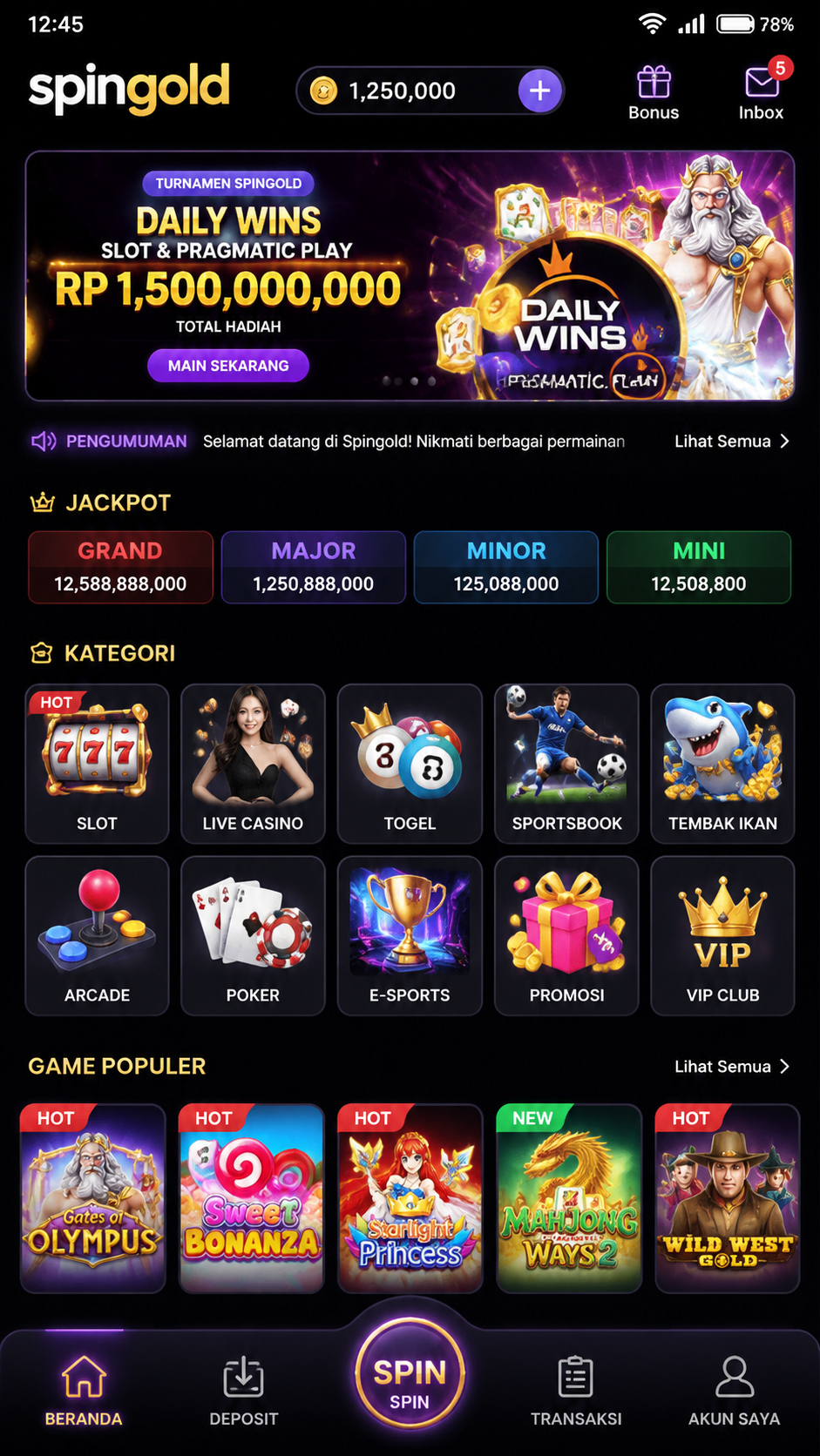Screenshot 1 spingold